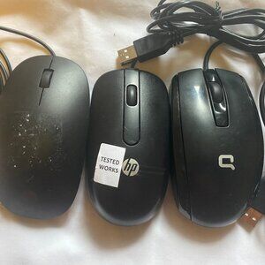 Wholesale Lot of 3 USB Optical Wired HP/Compaq Mouse, Working 100%